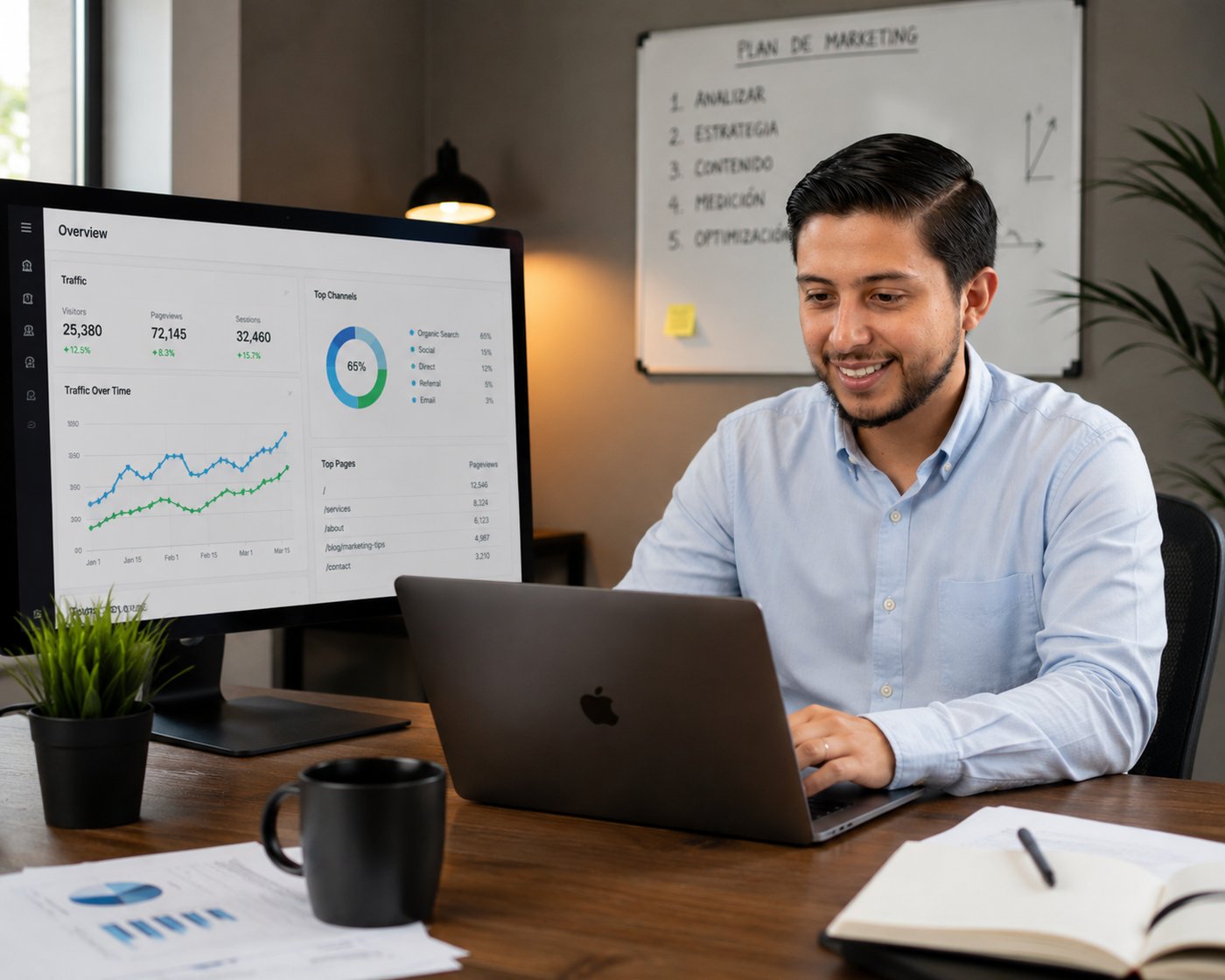 Néstor de La Guanaba analizando métricas de marketing
